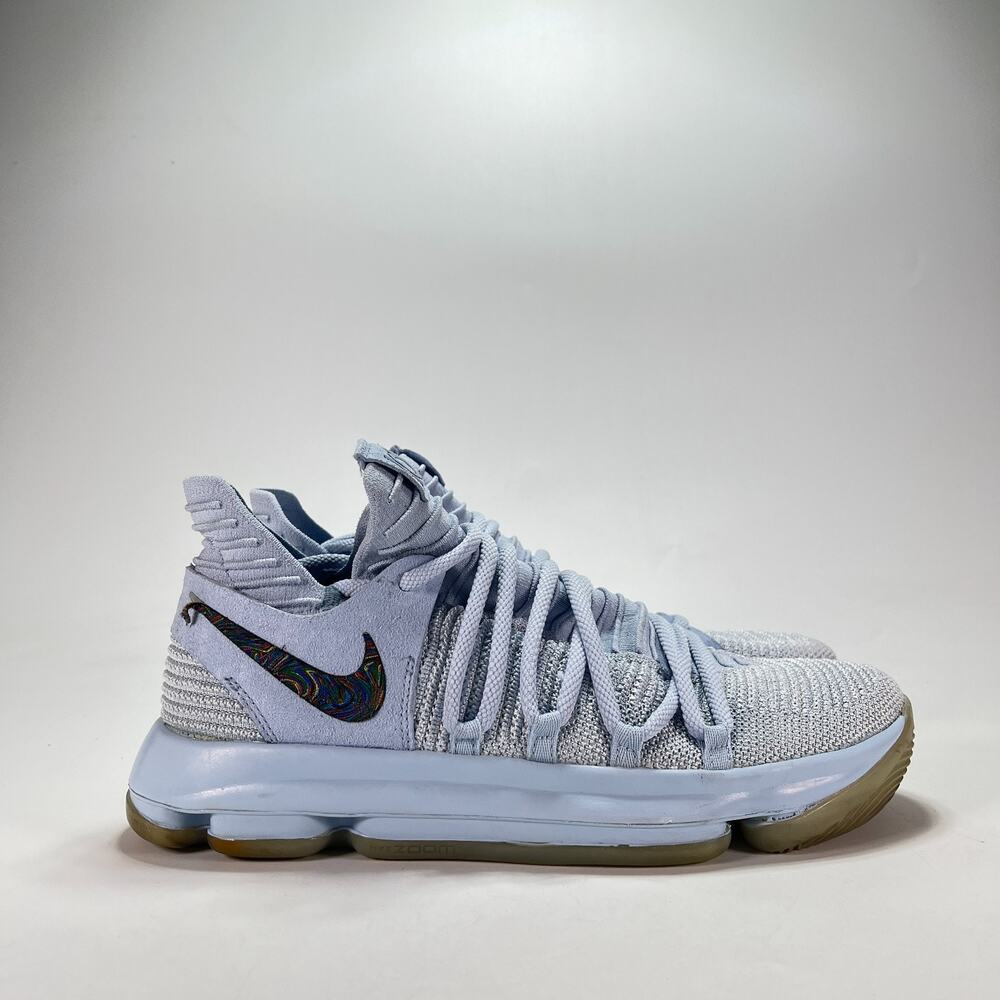Nike KD 10 Anniversary Faint Blue Lace Up Basketball Shoes 897817-900 Mens Sz 10